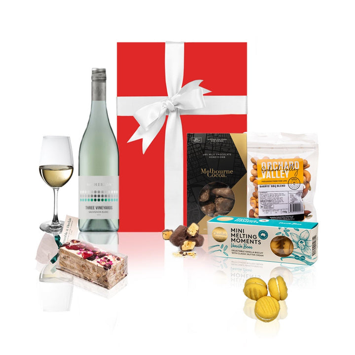 Wine & Gourmet Sweets Hamper - White