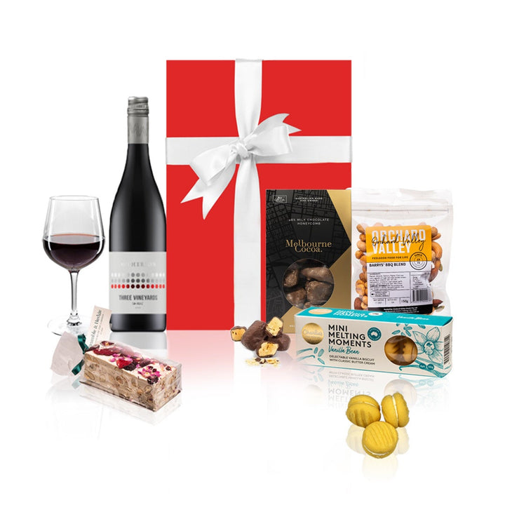 Wine & Gourmet Sweets Hamper - Red