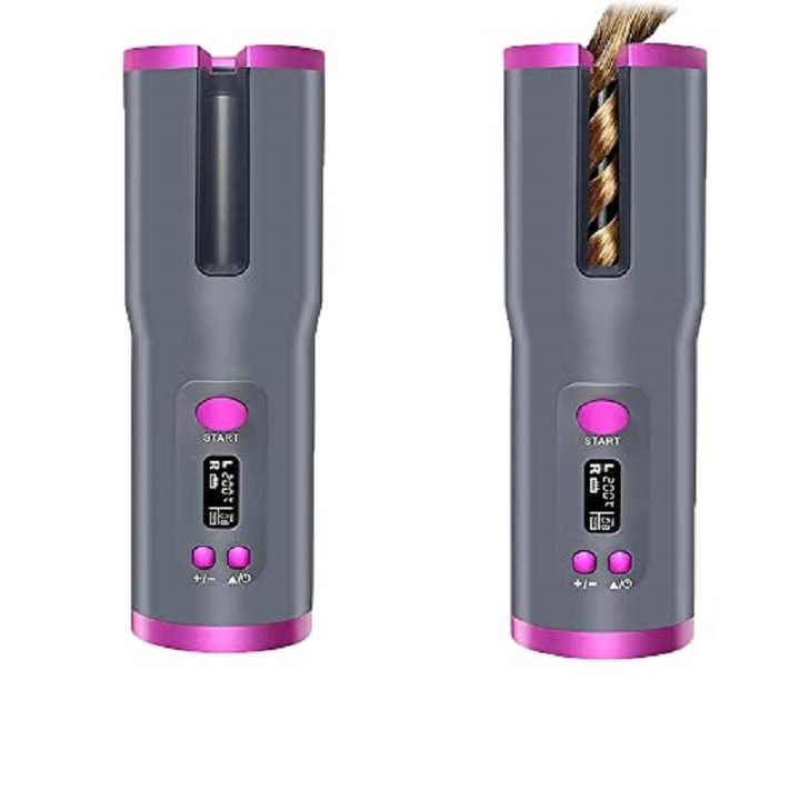 White Automatic Hair Curler - USB Rechargeable, Safe and Portable Curling Iron for Quick Styling, Anti-Scald Design, Compact and Lightweight