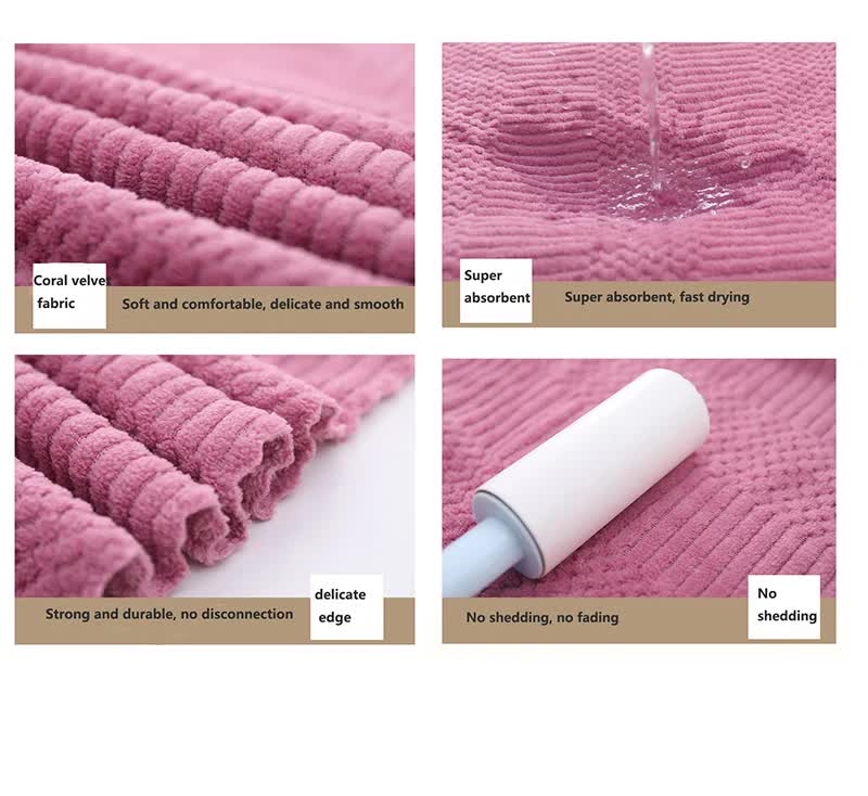 (2 PCS Light Pink) Coral Fleece Towel and Bath Towel Set - Ultra Soft, Absorbent, and Lint-Free for Home and Spa